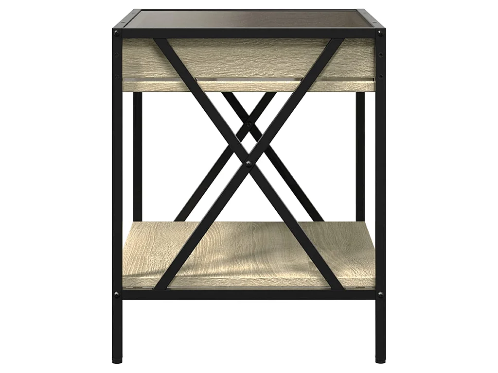 Comodino con LED Infinity Rovere Fumo 40x40x49 cm