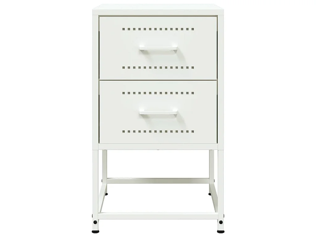 Tables de chevet 2 pcs blanc 36x39x60,5 cm acier