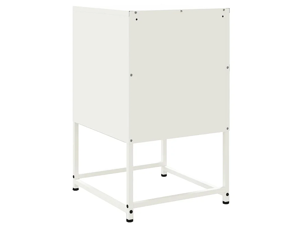 Tables de chevet 2 pcs blanc 36x39x60,5 cm acier