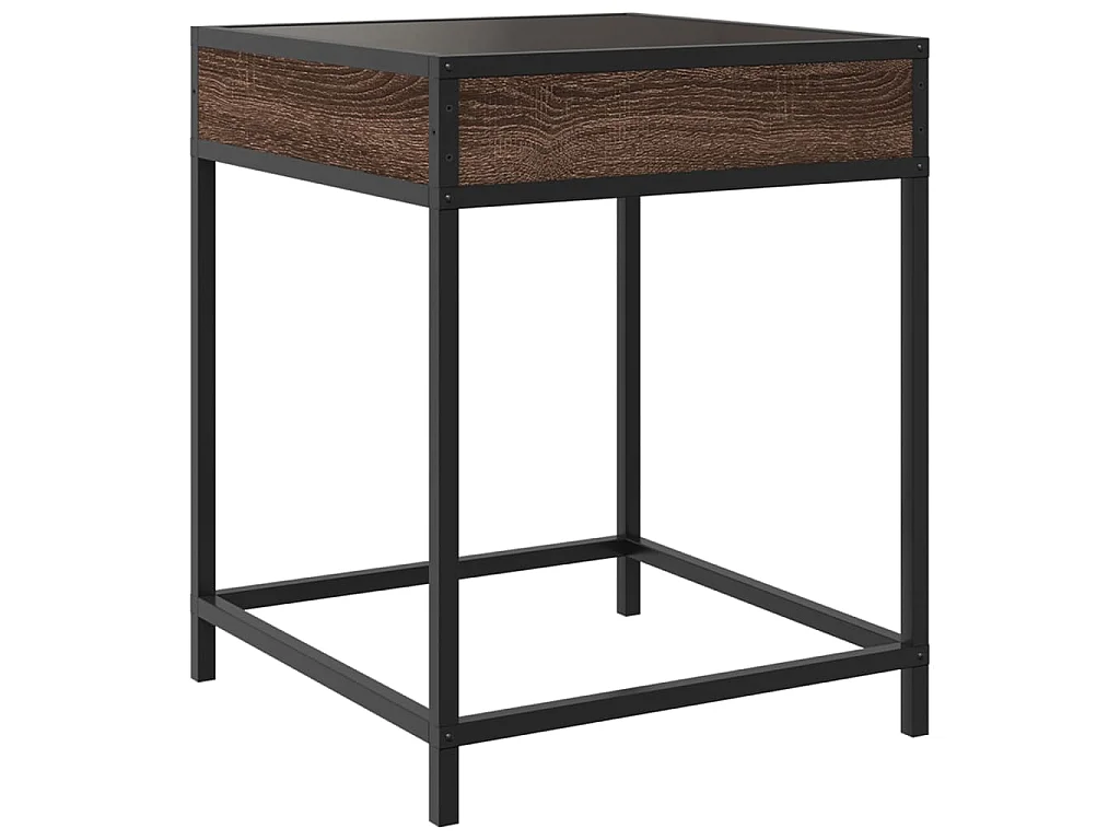 Comodino con LED Infinity Rovere Marrone 40x40x51 cm