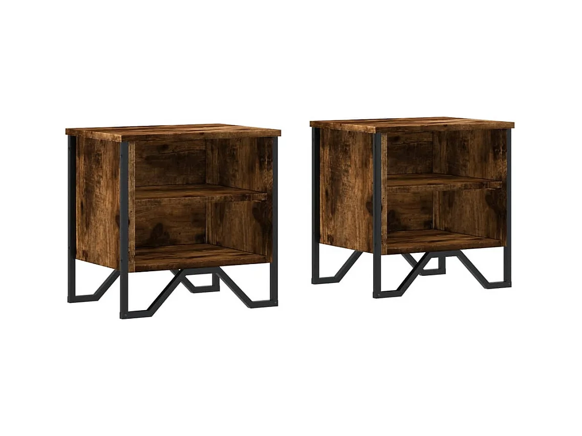 Tables de chevet 2 pcs chêne fumé 40x30x40 cm bois d'ingénierie