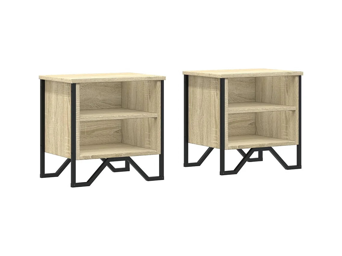 Tables de chevet 2pcs chêne sonoma 40x30x40cm bois d'ingénierie