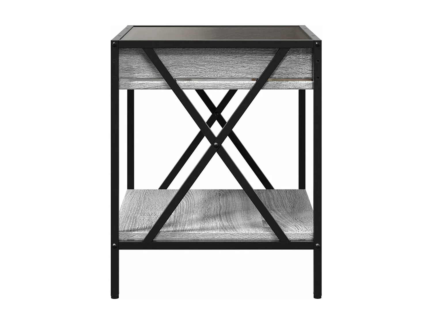 Nachttisch mit Infinity-LED Grau Sonoma 40x40x49 cm