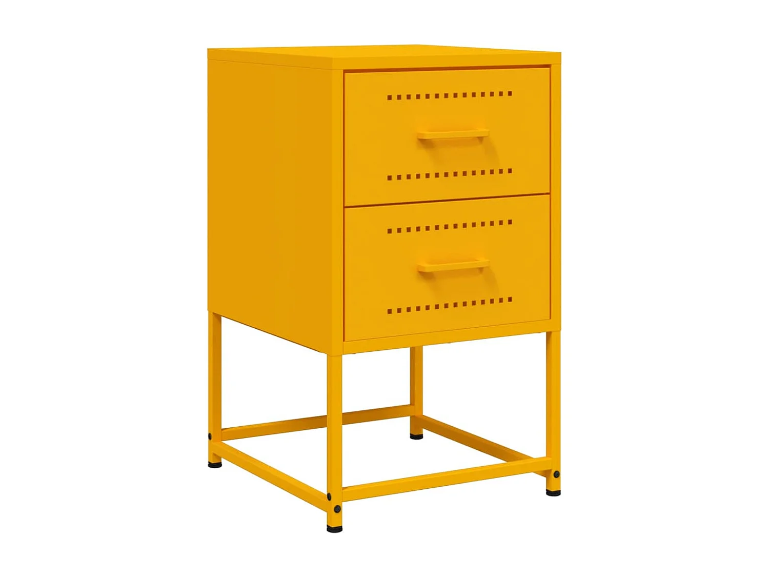 Tables de chevet 2 pcs jaune moutarde 36x39x60,5 cm acier