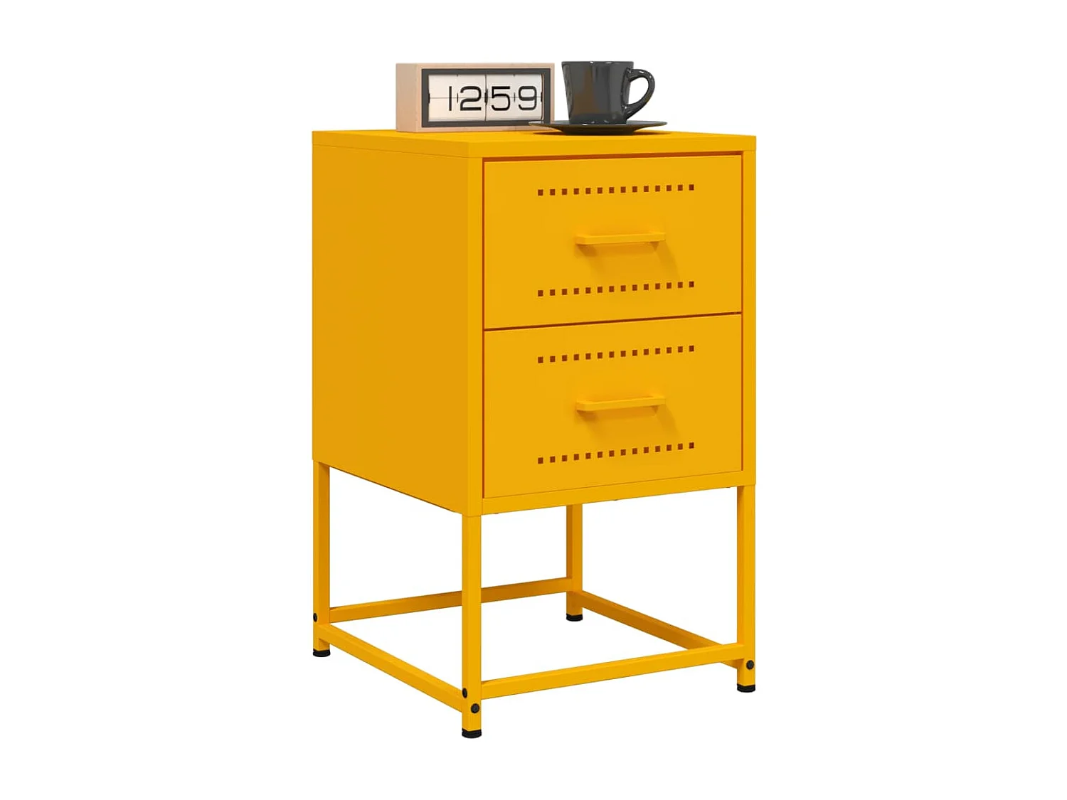 Tables de chevet 2 pcs jaune moutarde 36x39x60,5 cm acier