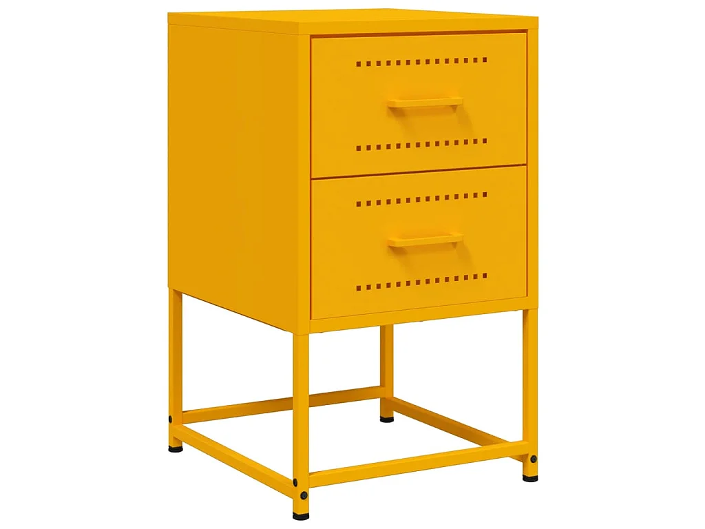 Tables de chevet 2 pcs jaune moutarde 36x39x60,5 cm acier