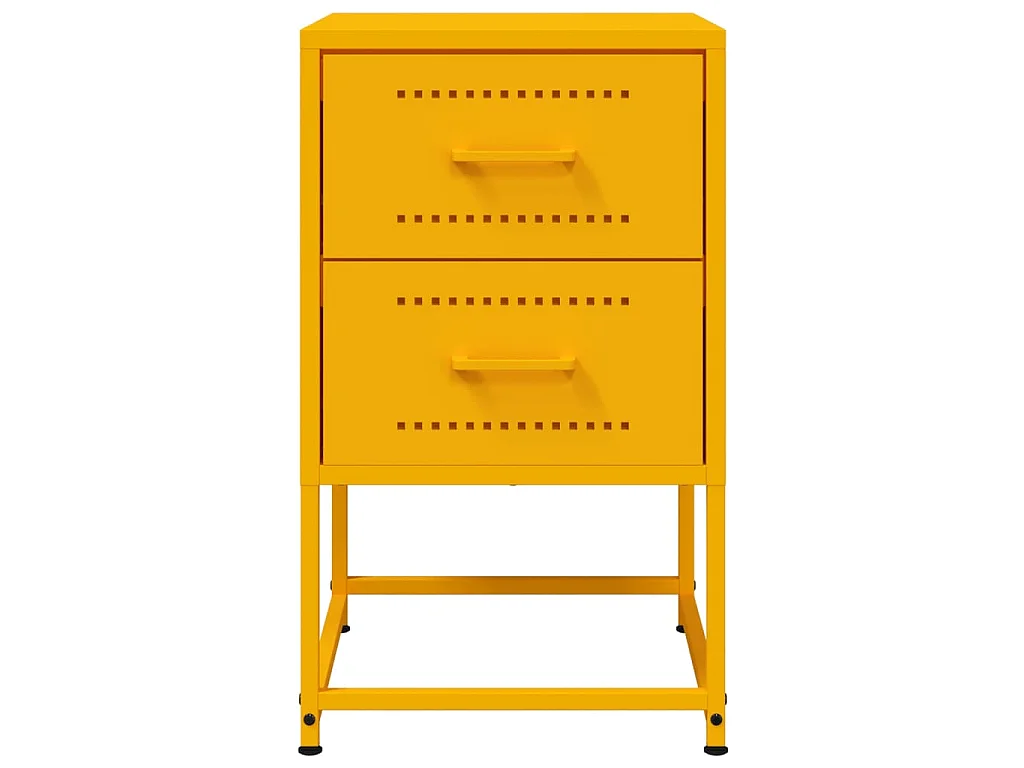 Tables de chevet 2 pcs jaune moutarde 36x39x60,5 cm acier