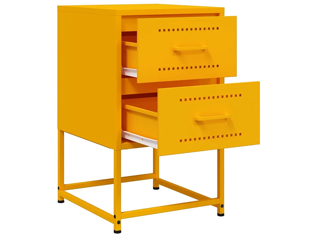Tables de chevet 2 pcs jaune moutarde 36x39x60,5 cm acier