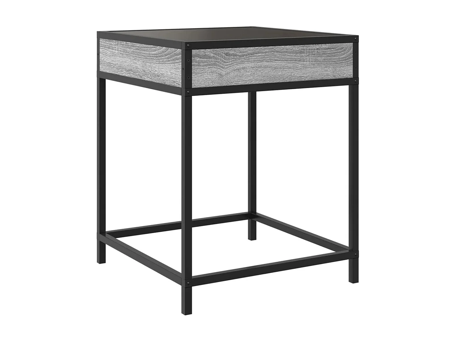 Nachttisch mit Infinity-LED Grau Sonoma 40x40x51 cm