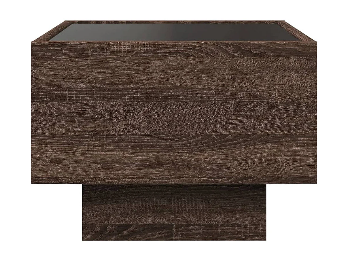Comodino con LED Infinity Rovere Marrone 40x40x30 cm