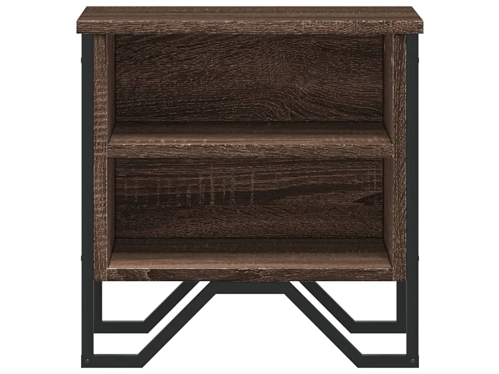 Stolik nocny z brązowego dębu z praktyczną przestrzenią do przechowywania