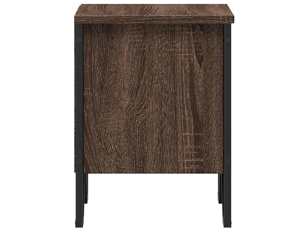 Stolik nocny z brązowego dębu z praktyczną przestrzenią do przechowywania