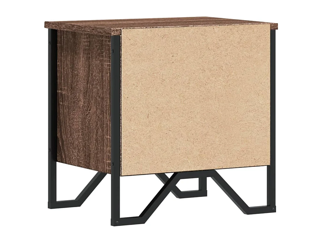 Stolik nocny z brązowego dębu z praktyczną przestrzenią do przechowywania