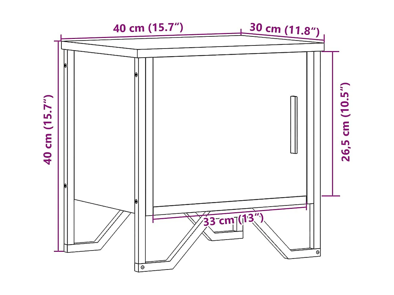 Tables de chevet 2 pcs sonoma gris 40x30x40 cm bois ingénierie