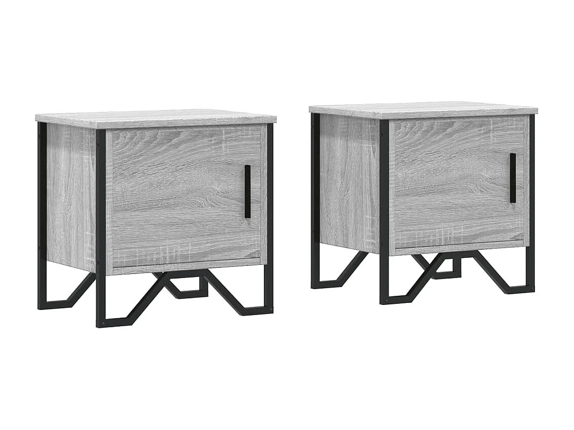 Nachttische 2 Stk. Grau Sonoma 40x30x40 cm Holzwerkstoff