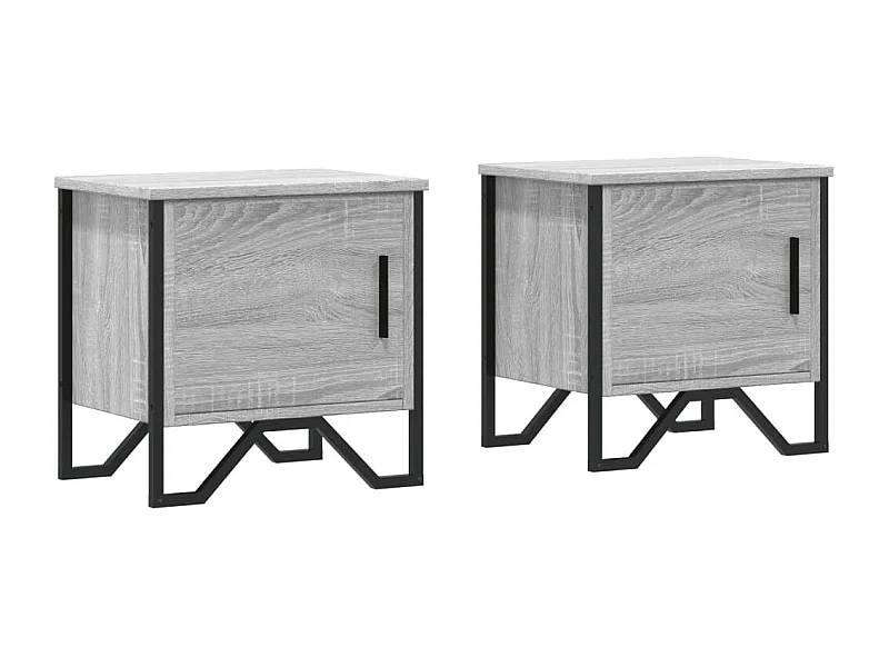 Nachttische 2 Stk. Grau Sonoma 40x30x40 cm Holzwerkstoff