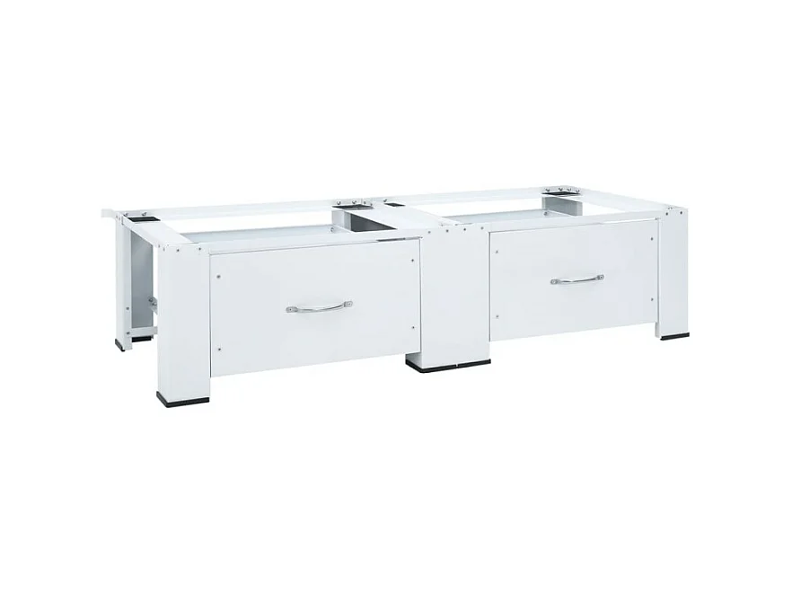 Double socle pour machine à laver avec tiroirs blanc