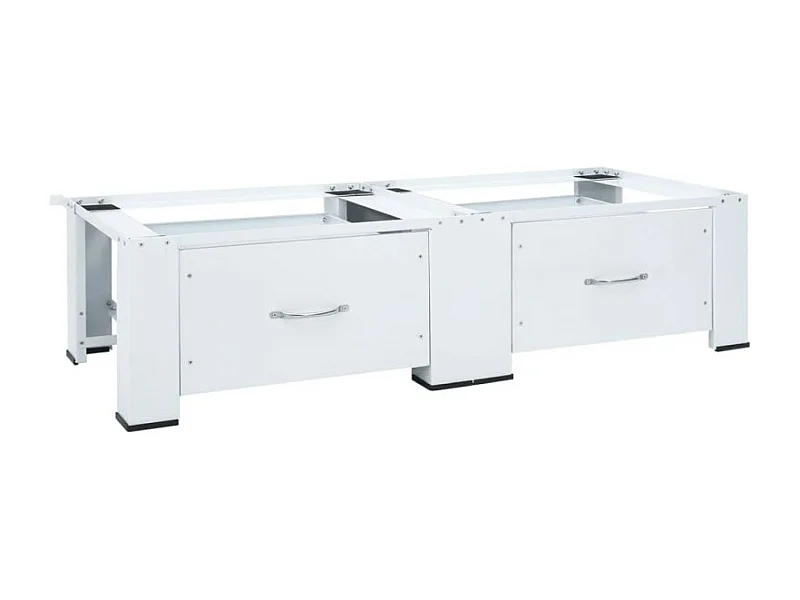 Double socle pour machine à laver avec tiroirs blanc