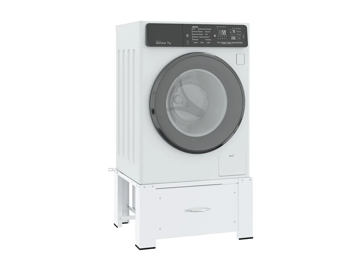 Wasmachineverhoging 136 kg, Wasmachine Verhoger Voetstuk 64 x 64 x 61cmcm, Wasmachine Basisstandaard met 1 Plank, Wasmachine Basis Aluminiumlegering en Roestvrij Staal, Onderstel Voor Wasmachine | NL