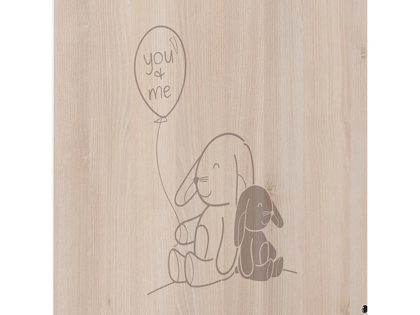 Lettino per Bambini Lapinou 120x60 cm Acacia Chiaro e Bianco - 3 Posizioni Regolabili - Produzione Francese