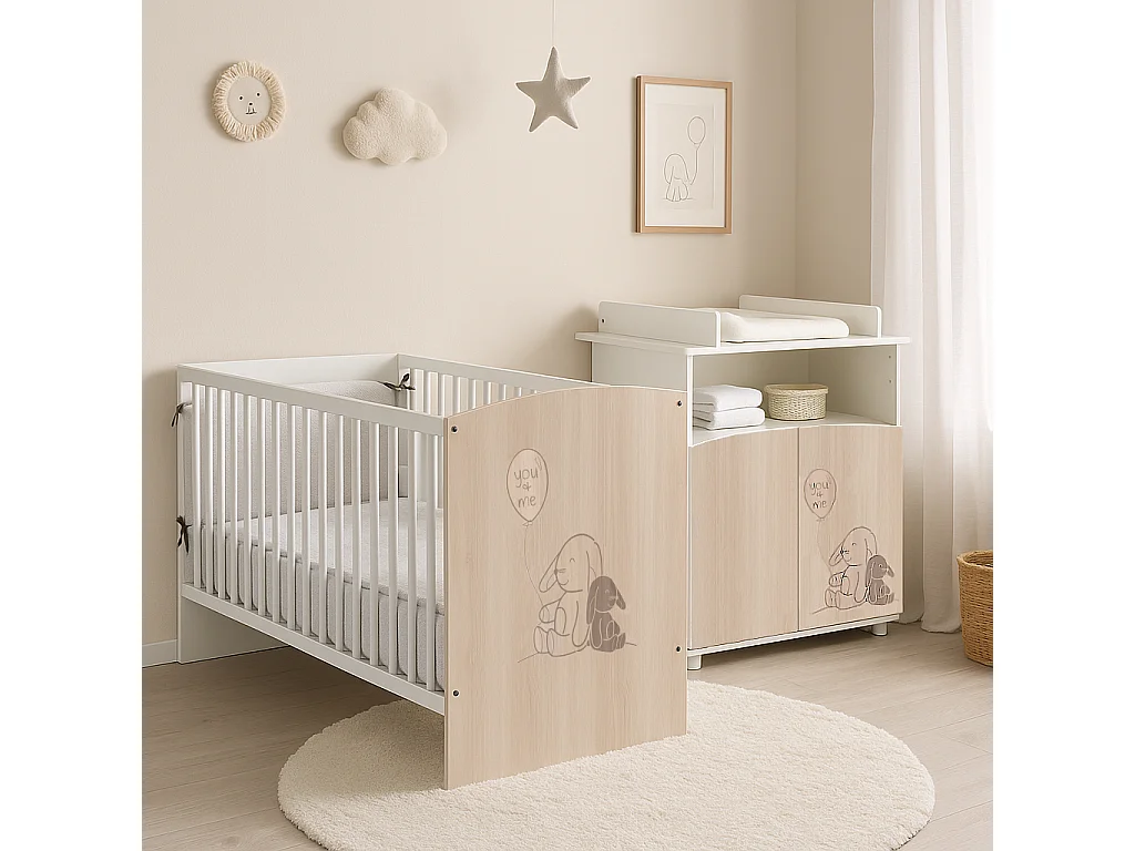 BABYPRICE Lit Bebe Lapinou 120x60 cm 3 positions