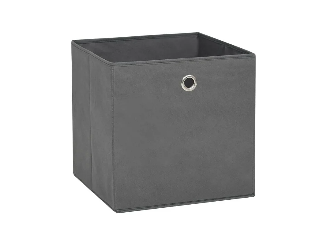 Boîtes de rangement 4 pcs Tissu intissé 28x28x28 cm Gris