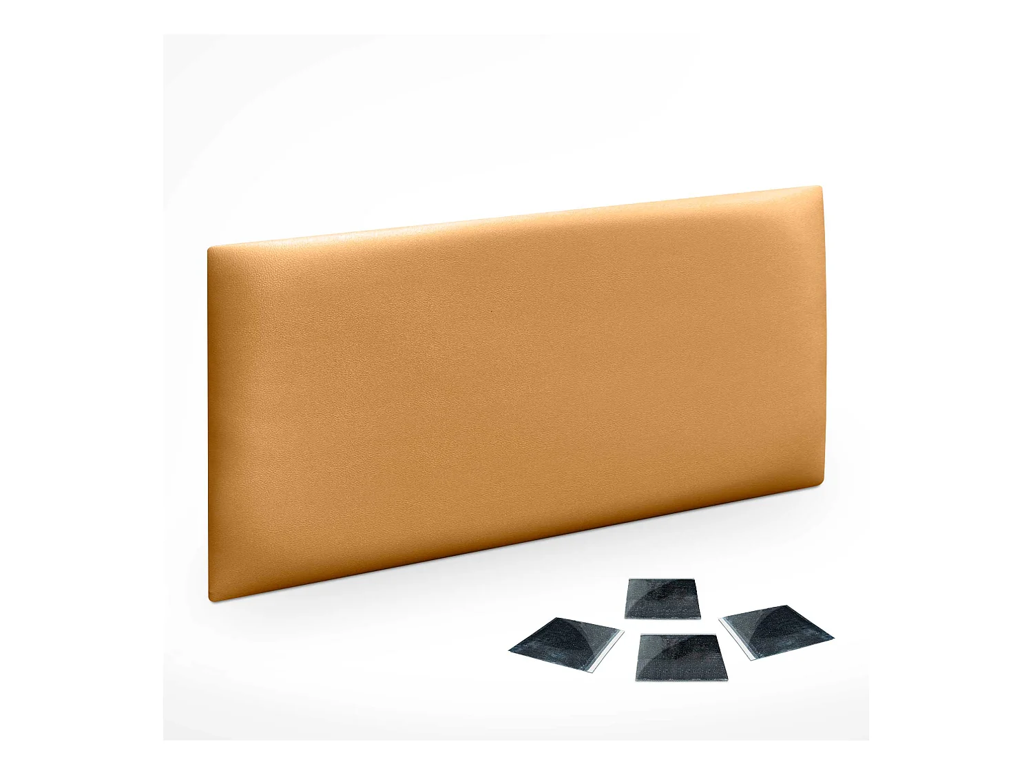 Lot de 1 panneau rembourré en similicuir écologique DHOME autocollant pour protection acoustique murale absorbante (or, 60 x 50 cm, x1)