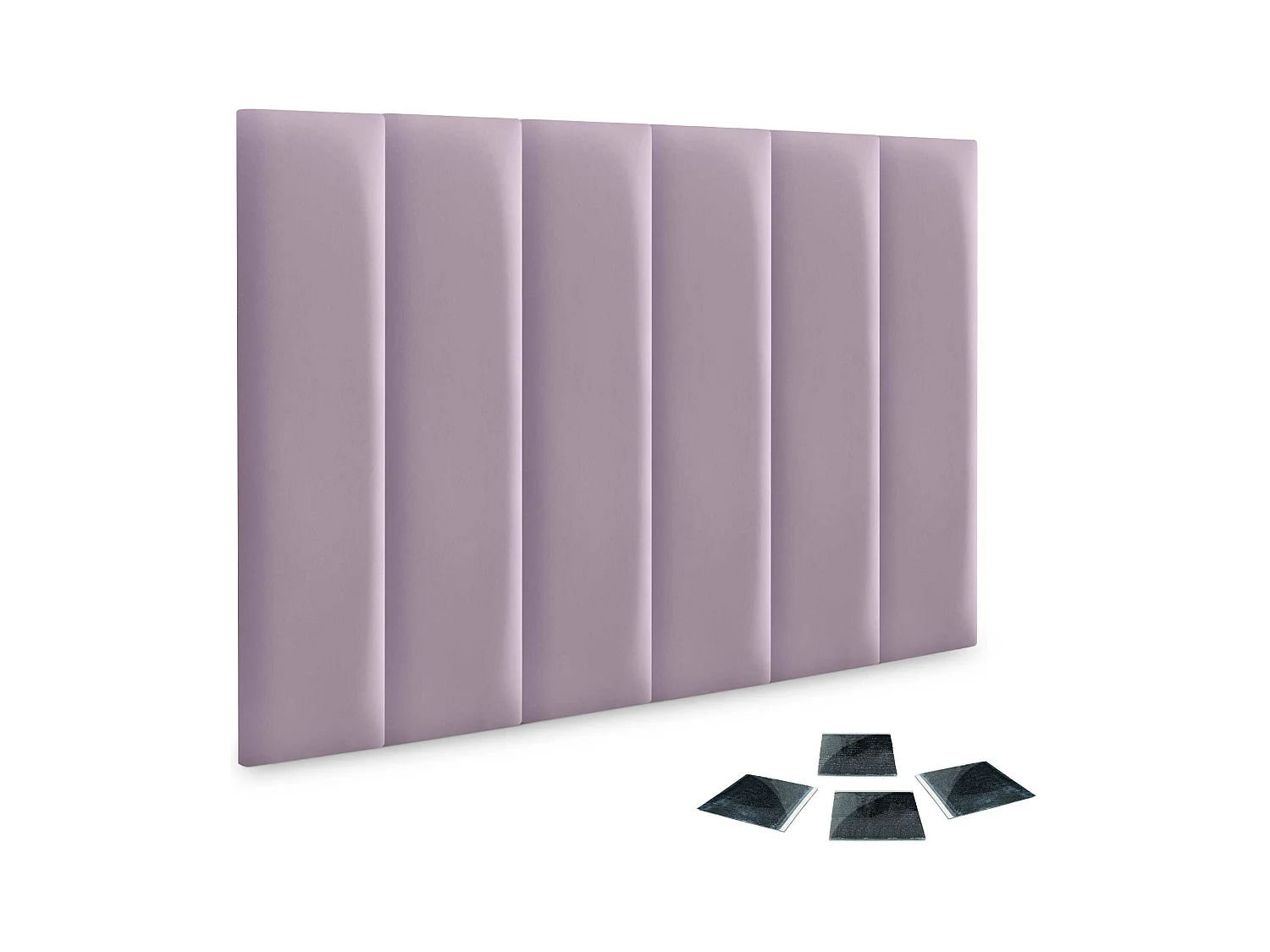Lot de 1 panneau rembourré en similicuir écologique DHOME autocollant pour protection acoustique murale absorbante (Lilas, 60 x 30 cm, x6)