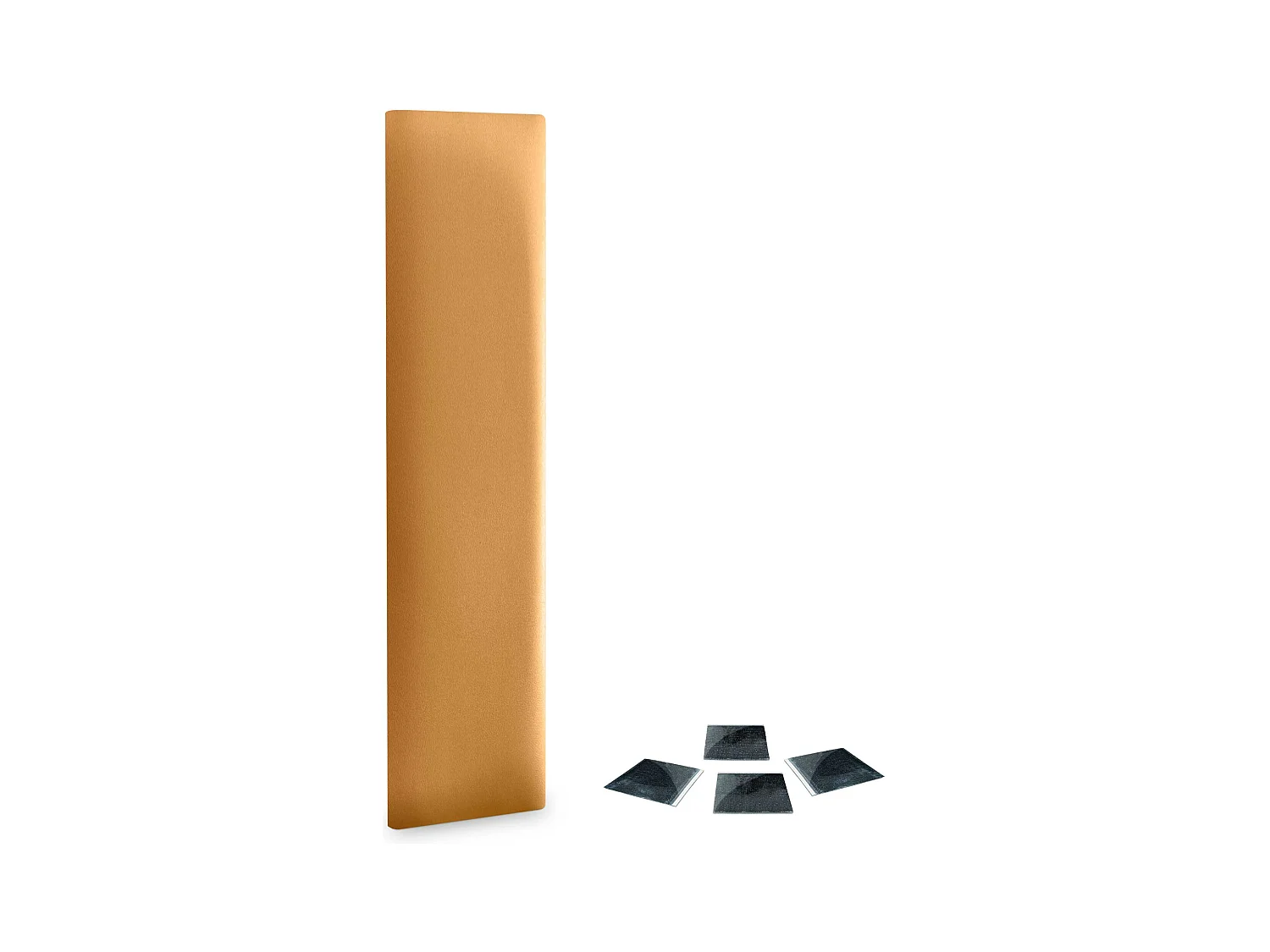 Lot de 1 panneau rembourré en similicuir écologique DHOME autocollant pour protection acoustique murale absorbante (or, 60 x 20 cm, x1)