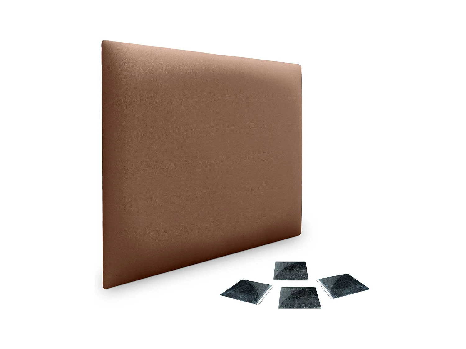 Lot de 1 panneau rembourré en similicuir écologique DHOME autocollant pour protection acoustique murale absorbante (Argile, 60 x 60 cm, x1)