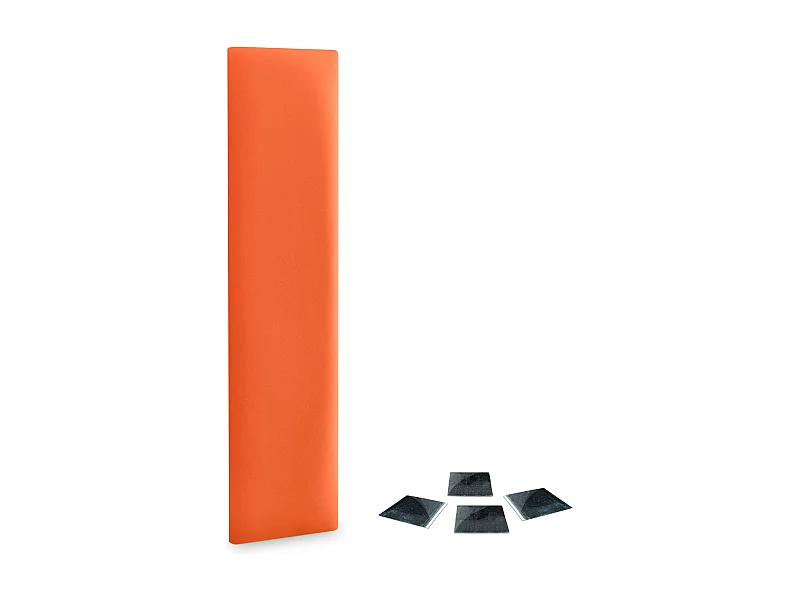 Lot de 1 panneau rembourré en similicuir écologique DHOME autocollant pour protection acoustique murale absorbante (Orange, 60 x 20 cm, x1)
