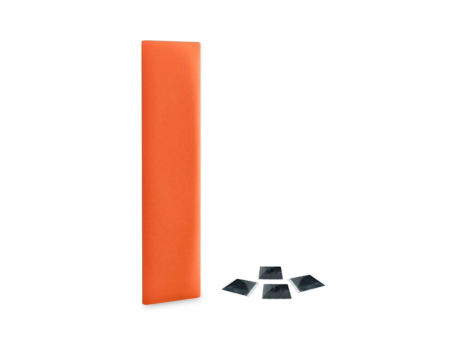 DHOME Set van 1 milieuvriendelijke kunstleren beklede panelen Zelfklevende verpakking voor akoestische absorberende bescherming aan de muur (oranje, 60x20 cmx1)