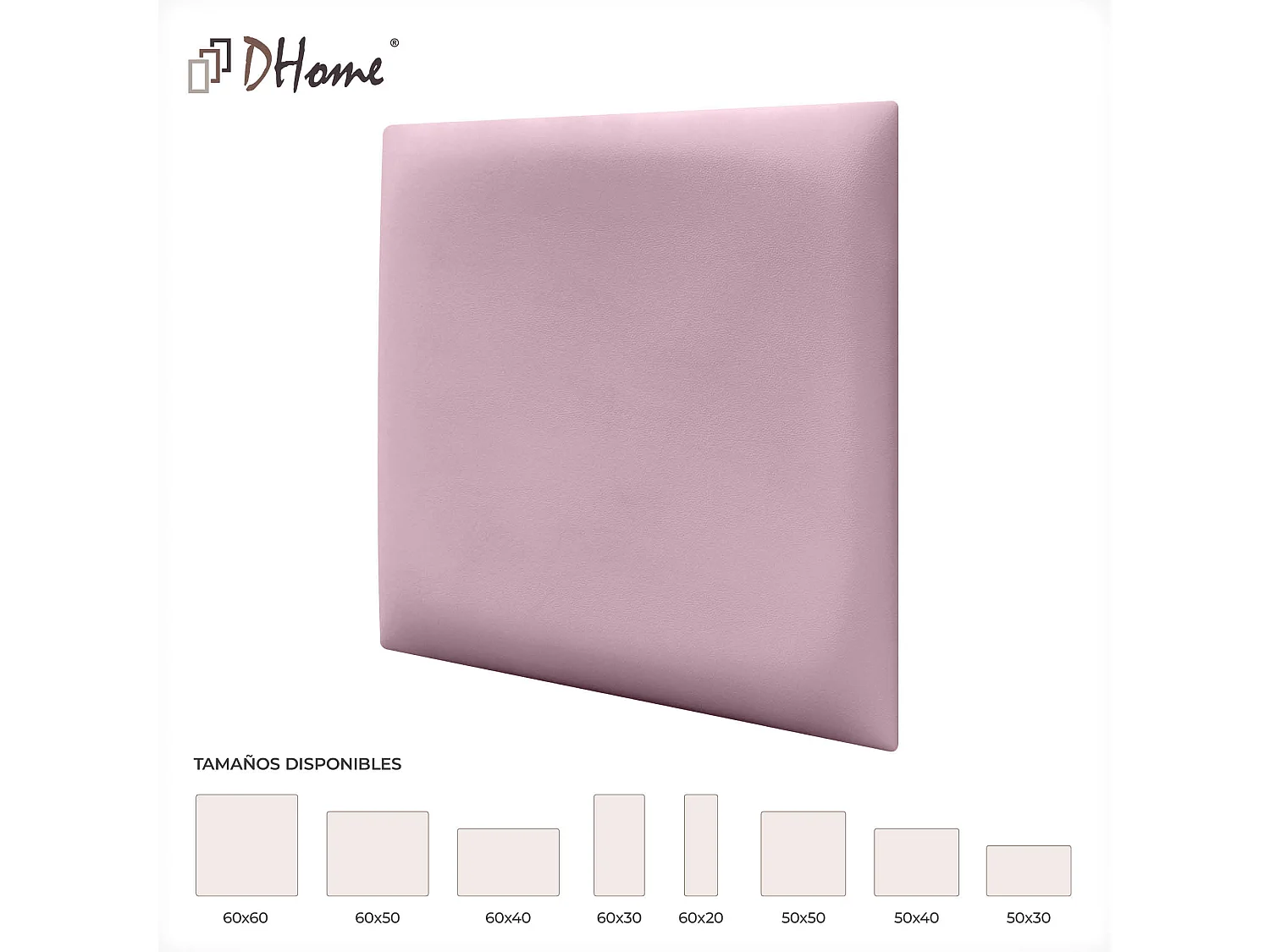 DHOME Panneaux Rembourrés en Similicuir Autocollants pour Mur Acoustiques Absorbants Protection contre les Chocs Têtes de Lit (rose, 60x60cm)