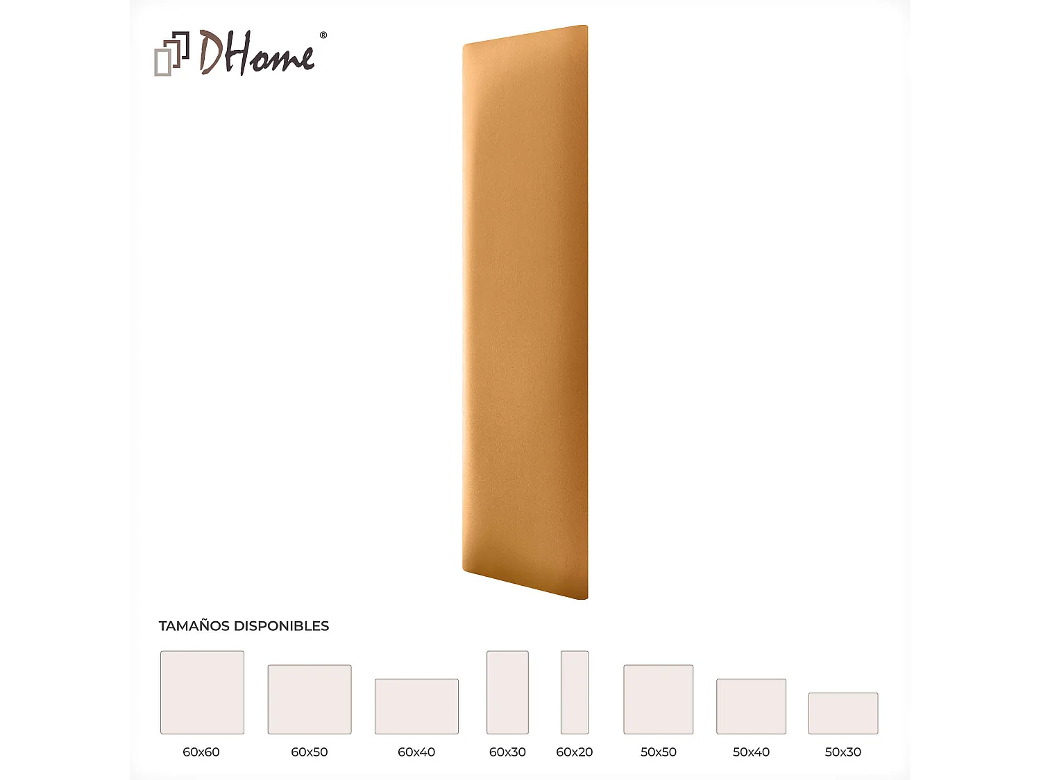 DHOME Panneaux Rembourrés en Similicuir Autocollants pour Mur Acoustiques Absorbants Protection contre les Chocs Têtes de Lit (or, 60x20cm)