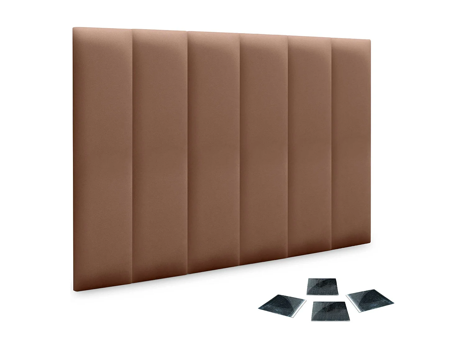 Lot de 1 panneau rembourré en similicuir écologique DHOME autocollant pour protection acoustique murale absorbante (Argile, 60 x 20 cm, x6)