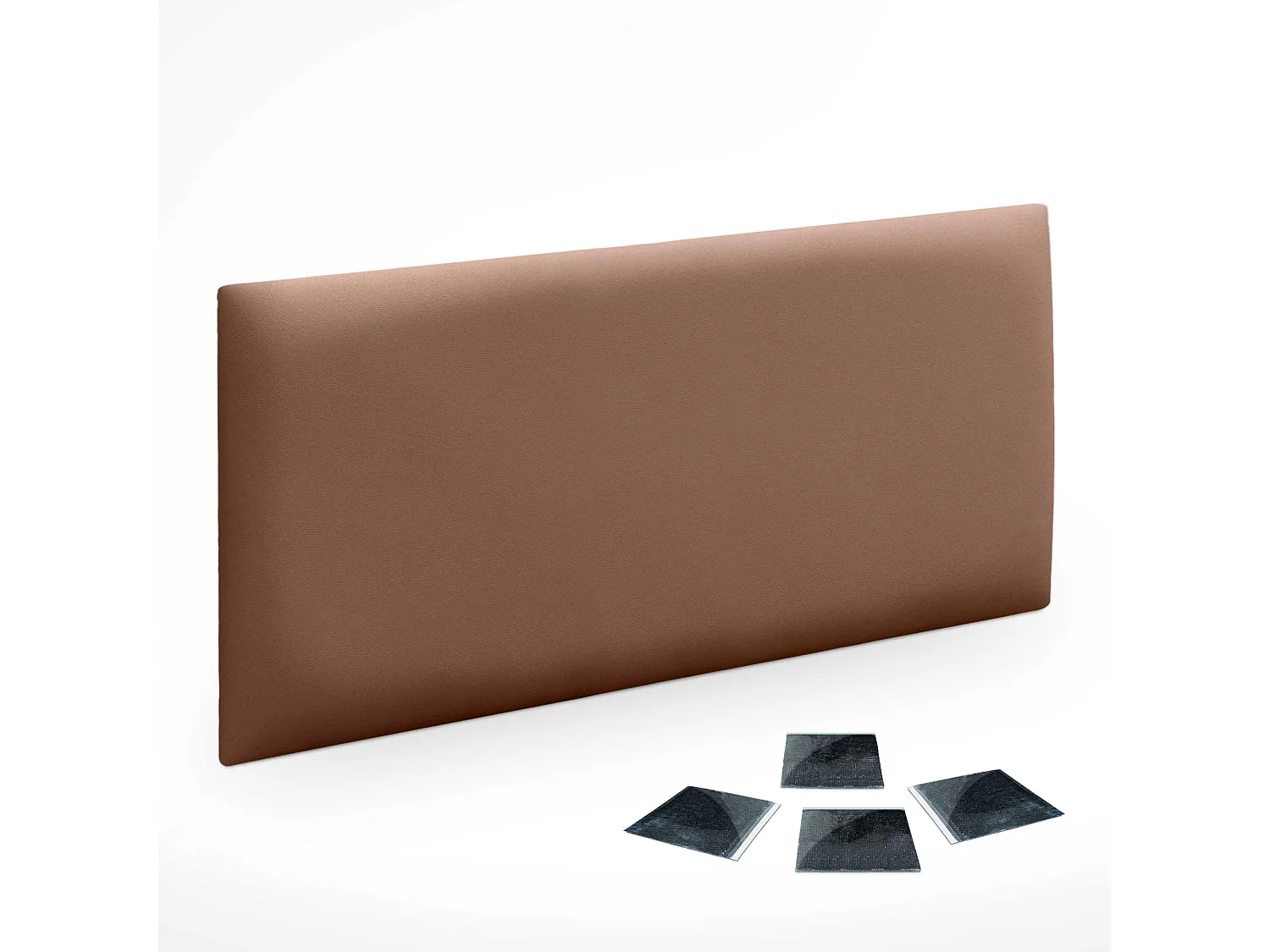 Lot de 1 panneau rembourré en similicuir écologique DHOME autocollant pour protection acoustique murale absorbante (Argile, 60x40cm, x1)