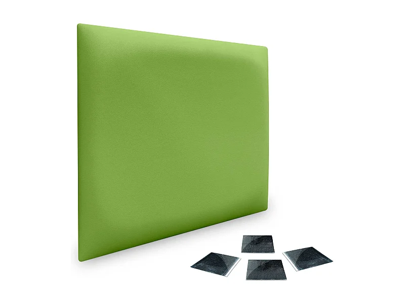 Lot de 1 panneau rembourré en similicuir écologique DHOME, autocollant pour protection acoustique murale absorbante (Vert, 50 x 50 cm, x1)