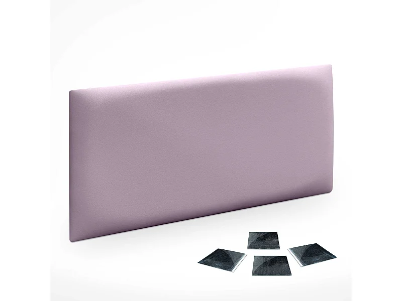 Lot de 1 panneau rembourré en similicuir écologique DHOME autocollant pour protection acoustique murale absorbante (Lilas, 50 x 40 cm, x1)