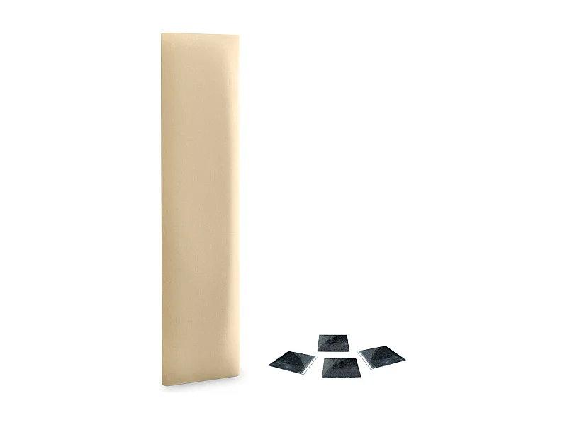 Lot de 1 panneau rembourré en similicuir écologique DHOME autocollant pour protection acoustique murale absorbante (Vanille, 60 x 30 cm, x1)