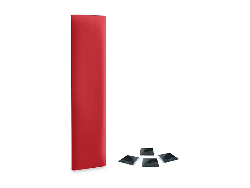 DHOME Juego de 1 Panel Tapizado de Polipiel Ecológica Pack Autoadhesivos para Pared Acústicos Absorbentes Protección (Rojo, 60x30cm, x1)