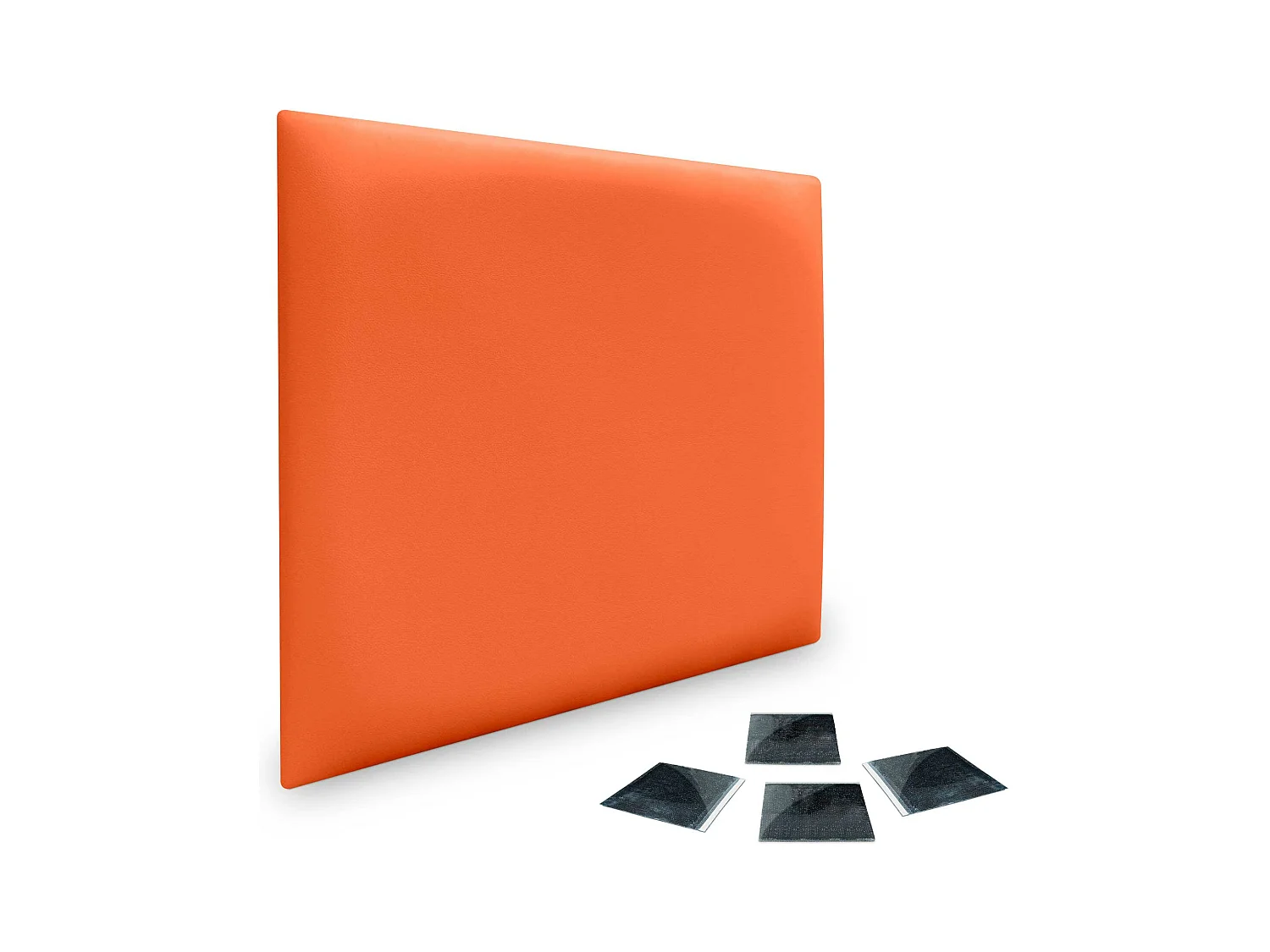 DHOME Set van 1 milieuvriendelijke kunstleren beklede panelen Zelfklevende verpakking voor akoestische absorberende bescherming aan de muur (oranje, 50x50 cmx1)
