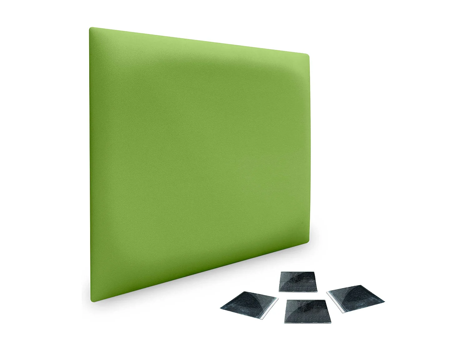 Lot de 1 panneau rembourré en similicuir écologique DHOME, autocollant pour protection acoustique murale absorbante (Vert, 60 x 60 cm, x1)