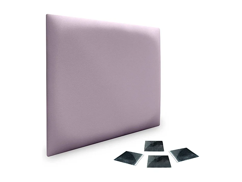 Lot de 1 panneau rembourré en similicuir écologique DHOME autocollant pour protection acoustique murale absorbante (Lilas, 50 x 50 cm, x1)
