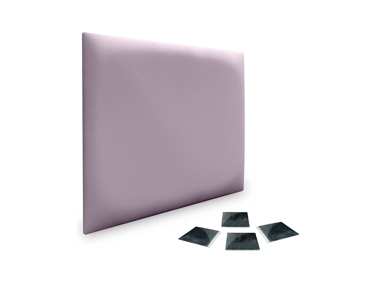 Lot de 1 panneau rembourré en similicuir écologique DHOME autocollant pour protection acoustique murale absorbante (Lilas, 60 x 60 cm, x1)