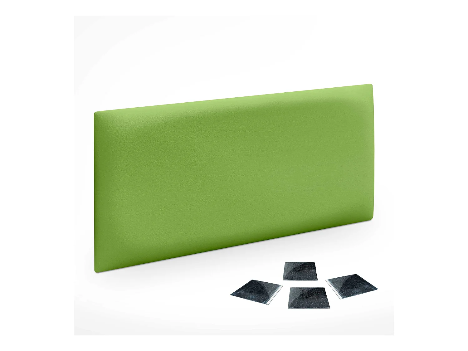 Lot de 1 panneau rembourré en similicuir écologique DHOME autocollant pour protection acoustique murale absorbante (Vert, 50 x 30 cm, x1)