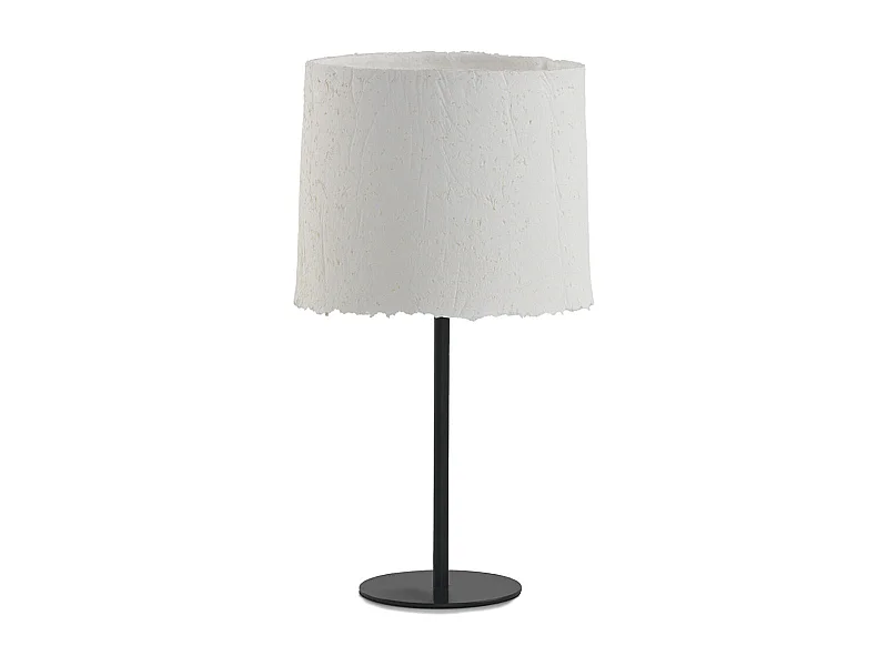 Tischlampe aus Metall 22x22x38 Lampenschirm aus weißem Pappmaché