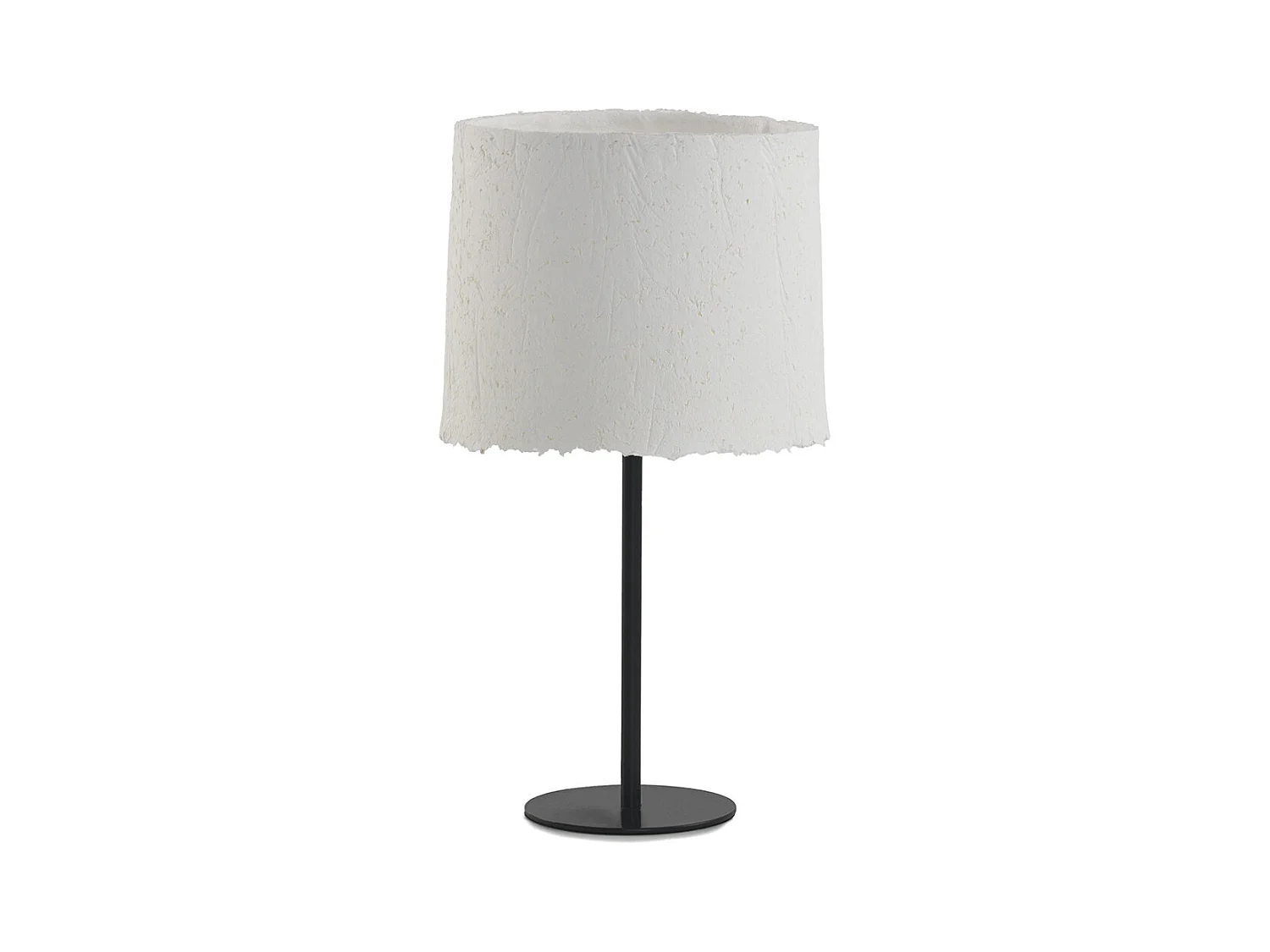 Lampe à poser en métal 22x22x38 abat-jour en papier mâché blanc