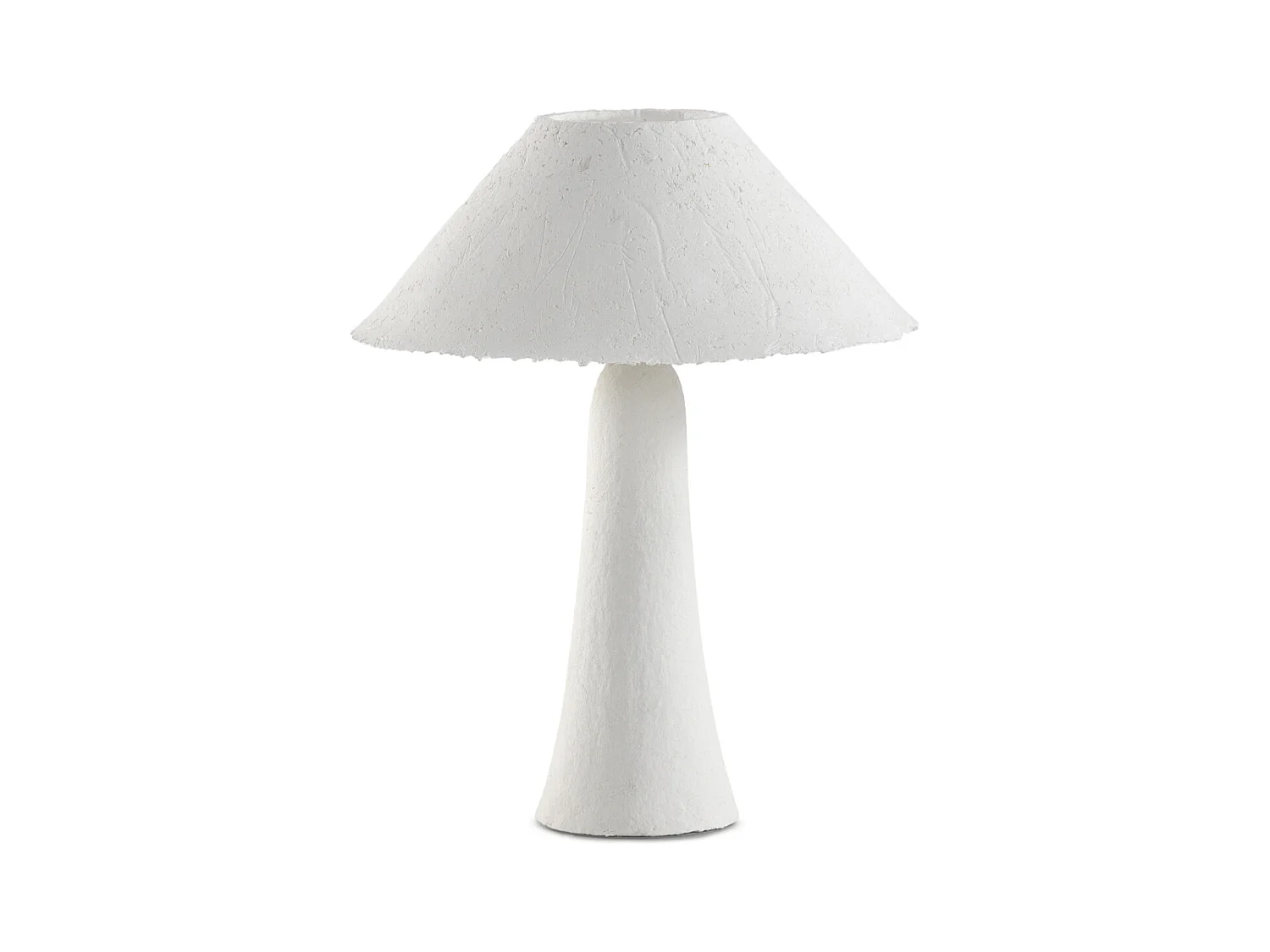 Lampe à poser 45x45x56 avec pied et abat-jour en papier mâché blanc