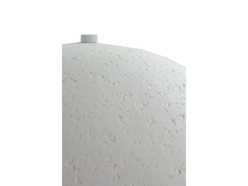 Lampe à poser 40x40x50 avec base et abat-jour en papier mâché blanc