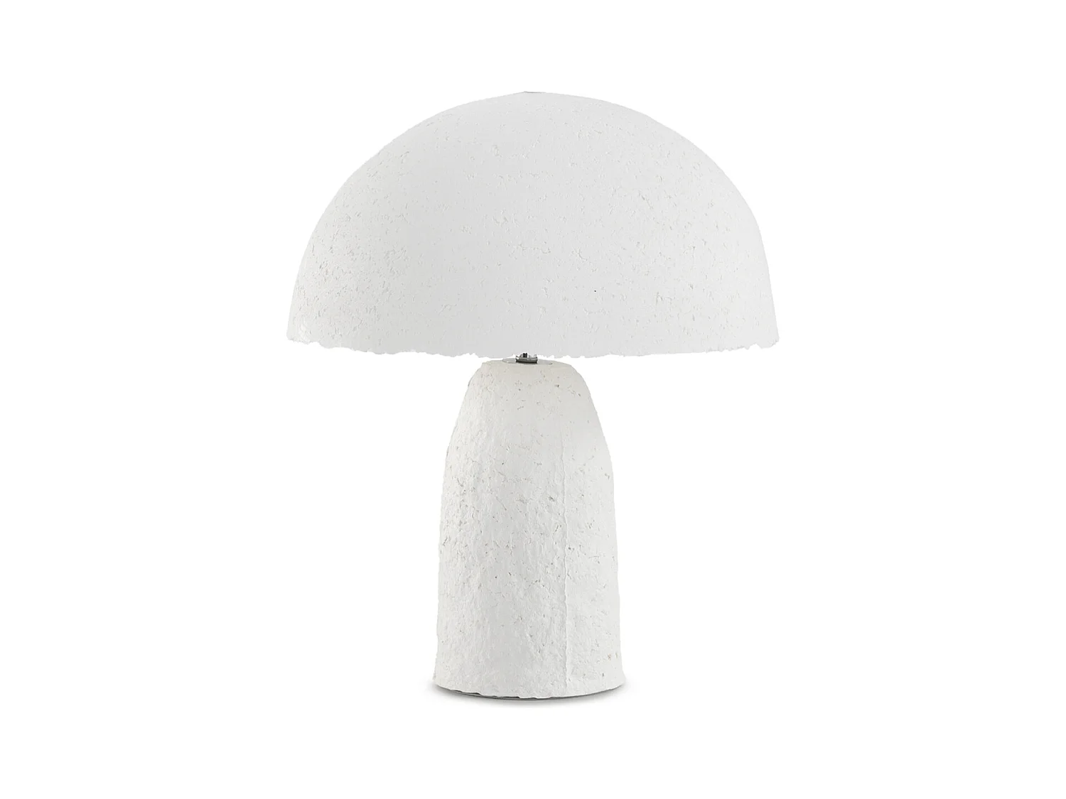 Lampe à poser 40x40x50 avec base et abat-jour en papier mâché blanc